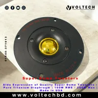 Alda Expression of Quality Super Dome Tweeters | Pure Titanium Diaphragm | 100W RMS / 200W Max | Made in USA